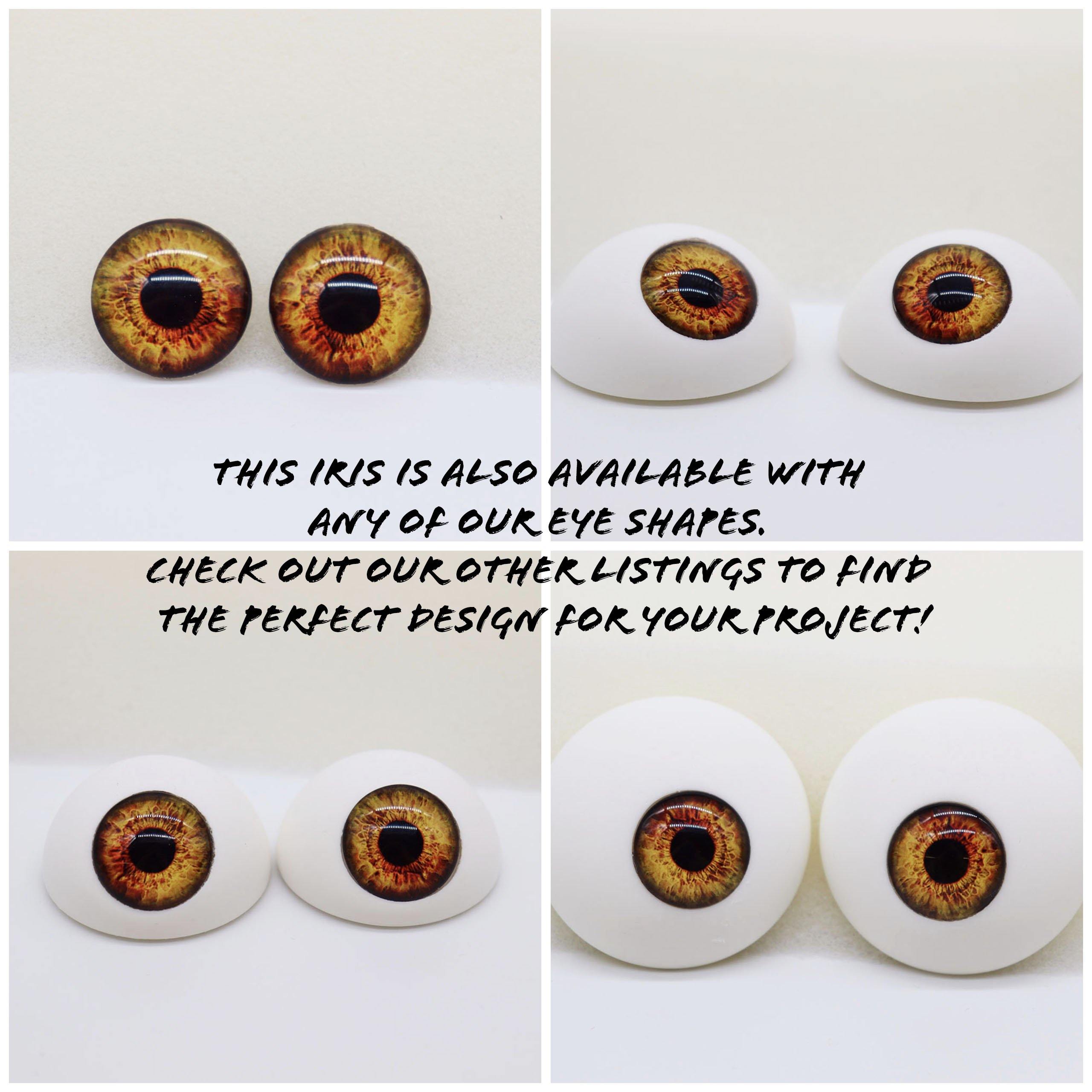 50mm Flat Puppet Eyes with Cabachon Iris - AMBER